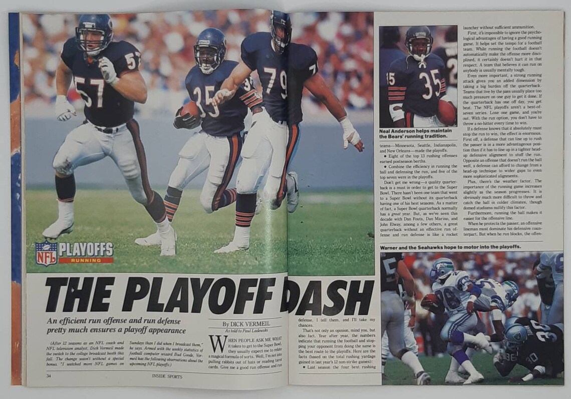 Vintage Inside Sports NFL Playoffs Issue January 1989. Etsy
