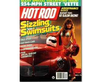 Hot Rod magazine "Sizzling Swimsuits", April 1989. World's largest automotive magazine.