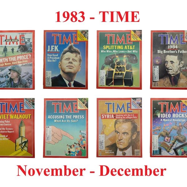 Choice of TIME Magazine – 1983 Nov-Dec, Grenada, JFK, AT&T, George Orwell, Soviet, The Press, Syria, Hafez Assad, Music Video, Middle East