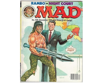 MAD Magazine No. 259 Dec '85, Rambo and President Reagan cover issue.