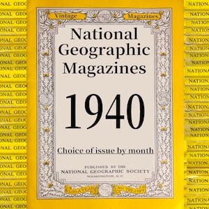 1940 年のオリジナル ナショナル ジオグラフィック雑誌の選択 - 歴史、科学、自然、地理、生態学、技術、世界文化、教育。