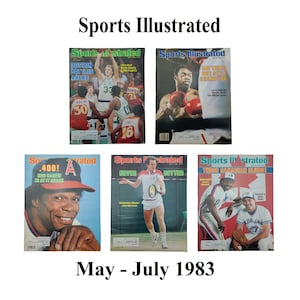 Sports Illustrated Magazines 1983 May-Jul, Basketball, Celtics, Boxing, Baseball, Tennis, Wimbledon, Montreal Expos, Toronto Blue Jays
