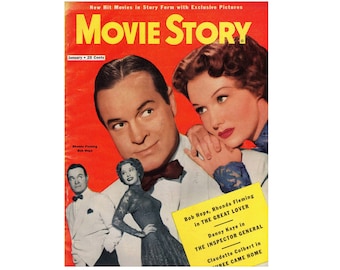 Movie Story Magazine, January 1950, Rhonda Fleming and Bob Hope from "The Great Lover" on the cover.