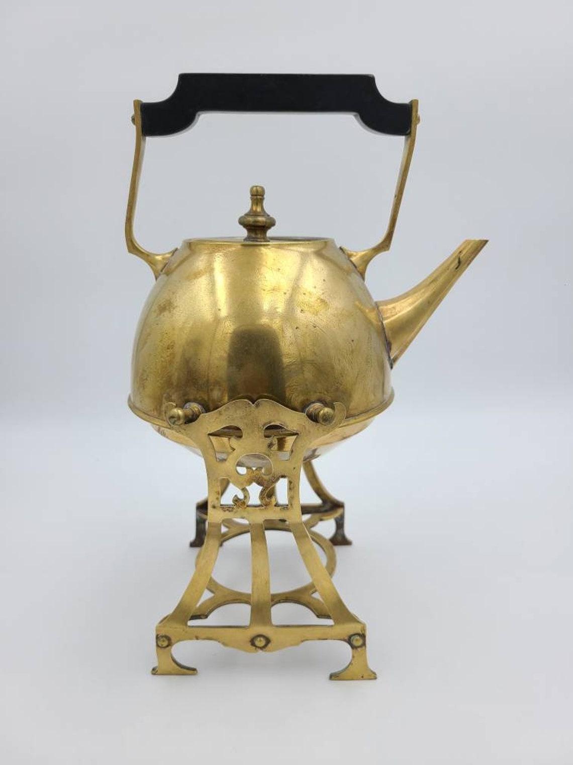 Antique Tilting Brass Teapot With Stand by Manning Bowman Etsy
