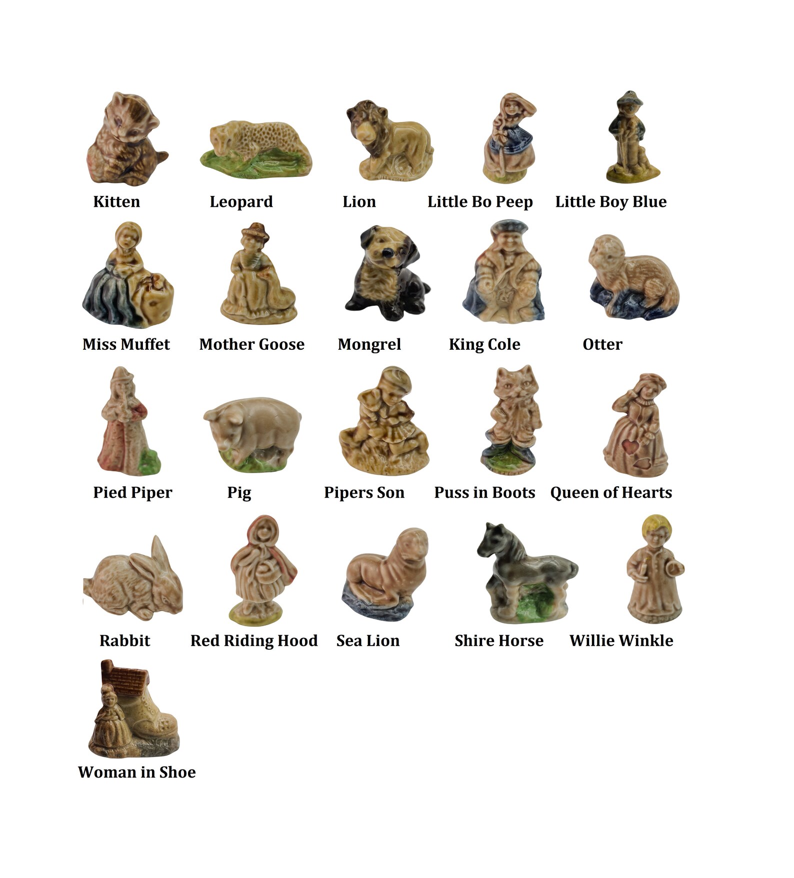 Red Rose Tea Figurines. Vintage Wade Nursery Rhyme and Animal Etsy