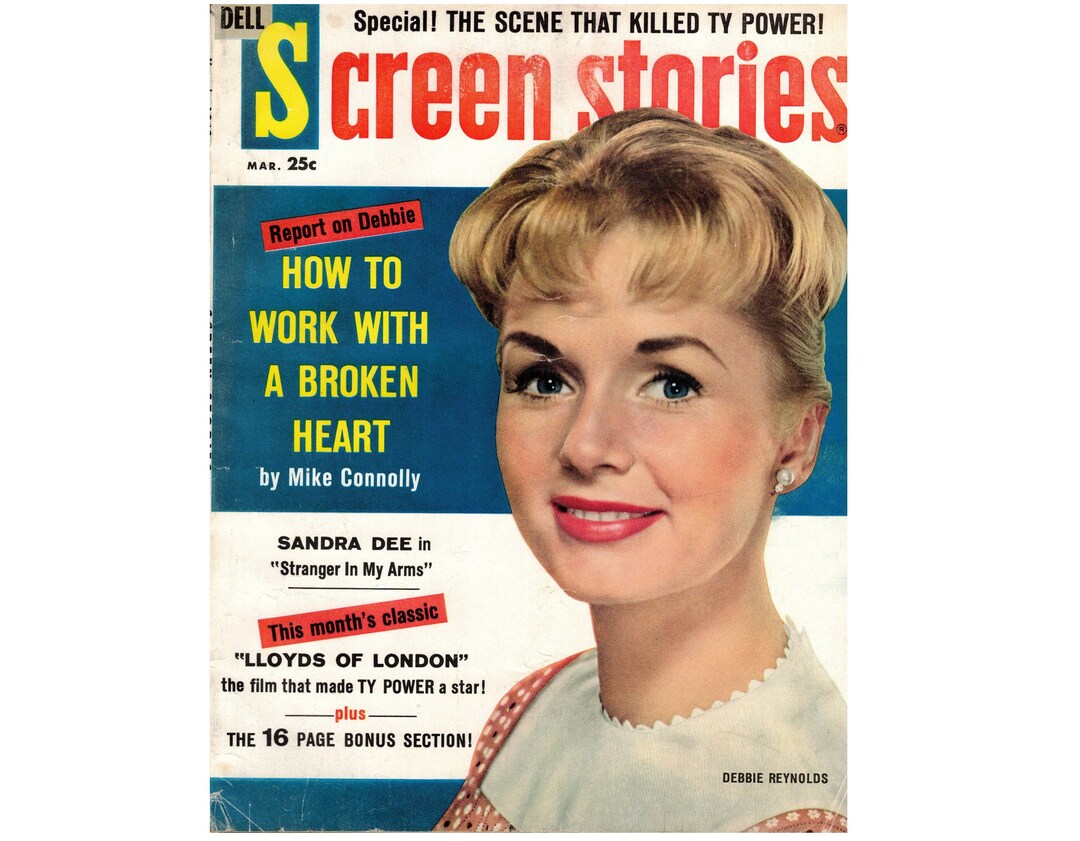 Screen Stories Magazine, March 1959, Star of the Month Debbie Reynolds on the Cover. Etsy