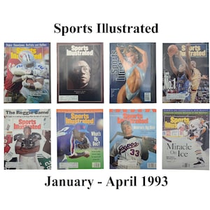 Sports Illustrated Magazines 1993 Jan-Apr, Football, Dallas, Arthur Ashe, Swimsuit, Basketball, Carolina, Baseball, Montreal, Hockey