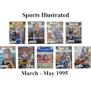 Sports Illustrated Magazines 1995 Mar-May, Basketball, Carolina, Chicago, Orlando, LA, Tennis, Golf Masters, Football, Baseball, Baltimore