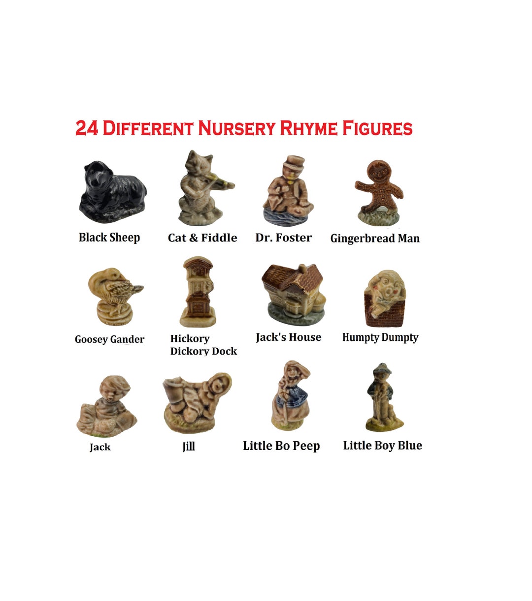 WADE Red Rose Tea Figurines Nursery Rhyme Figures, Collectible Wade