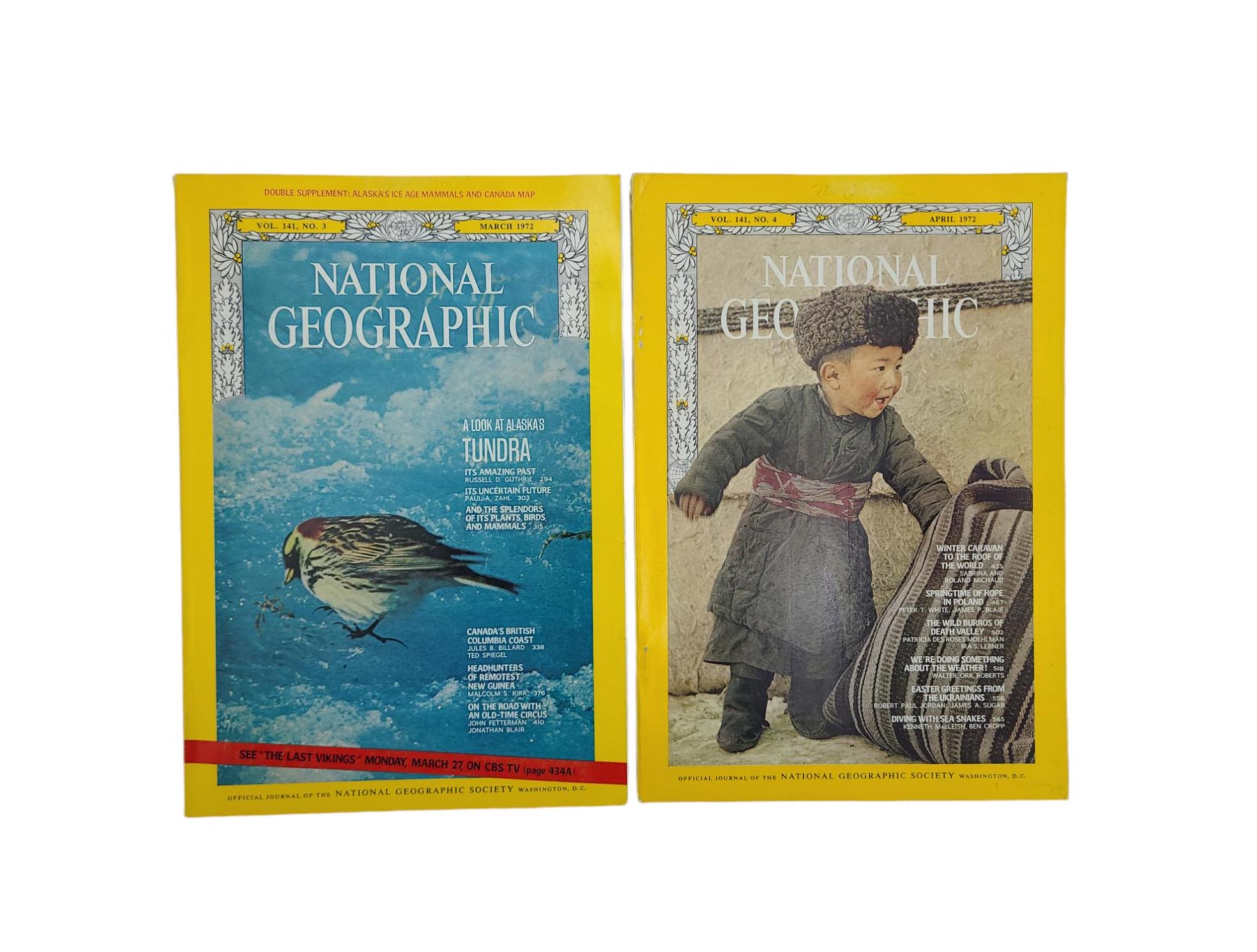 Choice of Original 1972 National Geographic Magazines - History