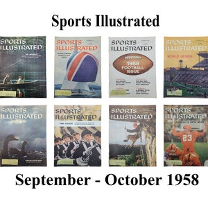 Sports Illustrated Magazines 1958 Sep-Oct, Miramichi, Fishing, Sailing, Football, Baseball, World Series, Duck Hunting, Mountain Climbing,