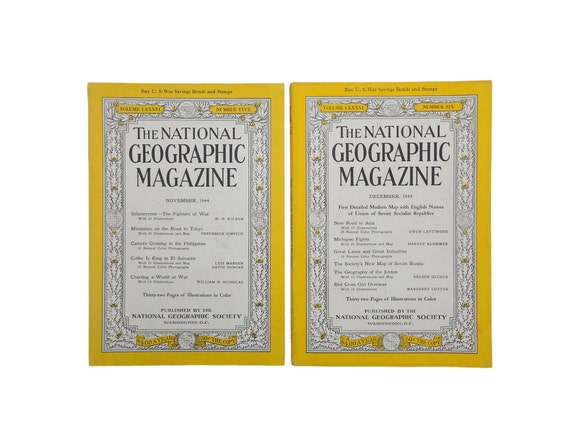 Choice of Original 1944 National Geographic Magazines - History
