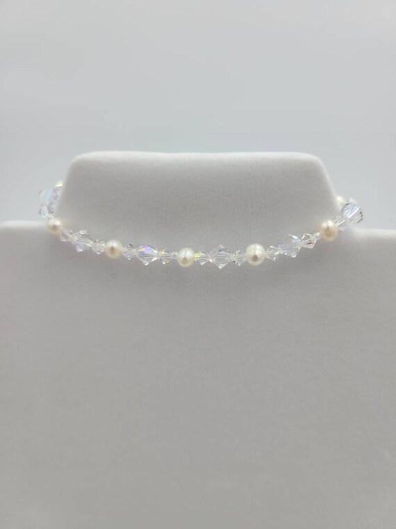 Vintage Swarovski Elements Crystal and Faux Pearl… - image 3