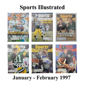 Sports Illustrated Magazines 1997 Jan-Feb, Football, Carolina, Florida, Green Bay, Basketball, Cleveland, Baseball, New York Yankees