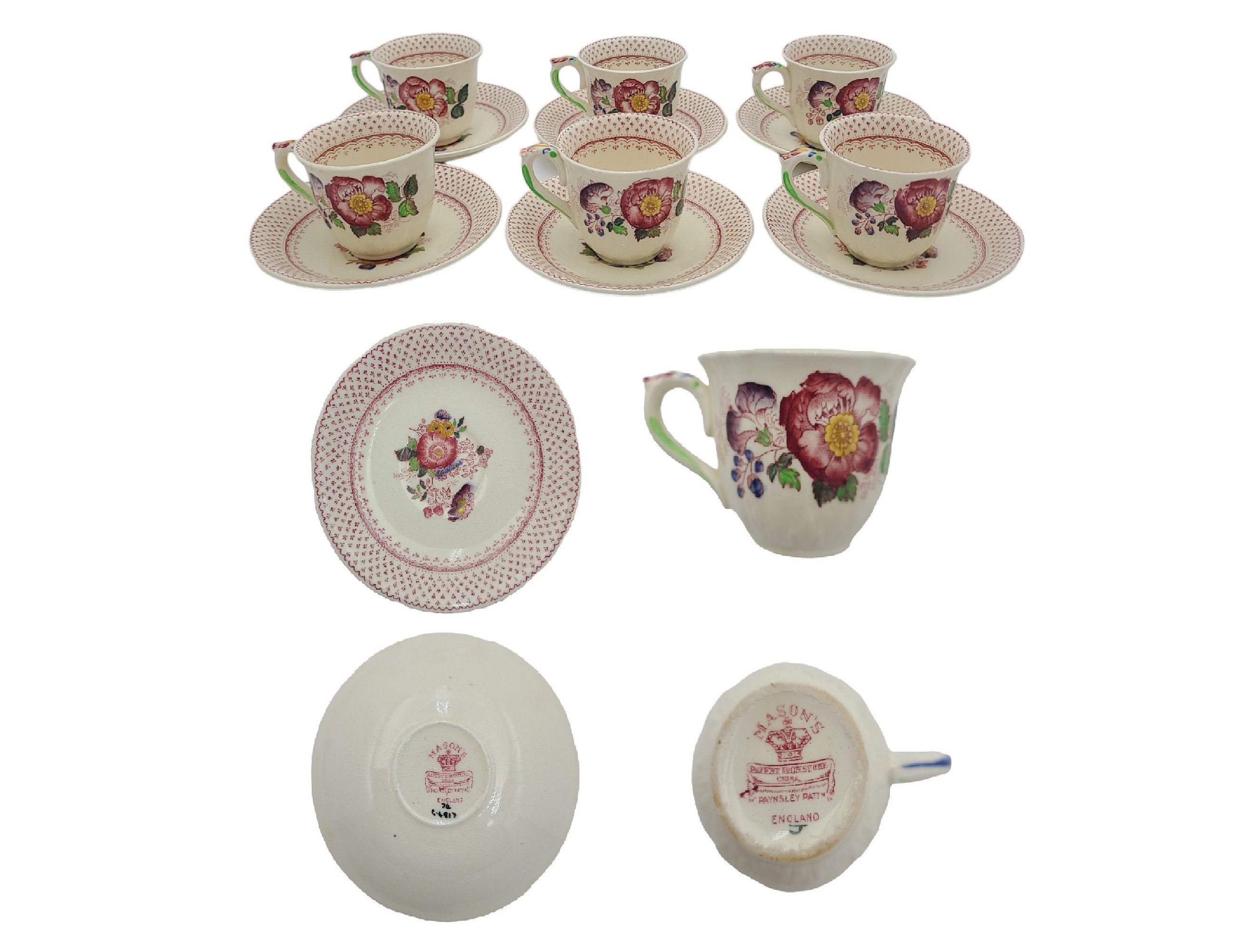 Mason's Paynsley Pink Pattern Ironstone Platter, Plates, Demitasse