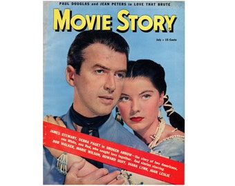 Movie Story Magazine, July 1950, James Stewart and Debra Paget from "Broken Arrow" on the cover.