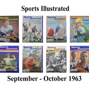 Sports Illustrated Magazines 1963 Sep-Oct, Baseball, Football, Sailing, Miami, Hunting, Texas, Basketball, Dallas, New York, Los Angeles