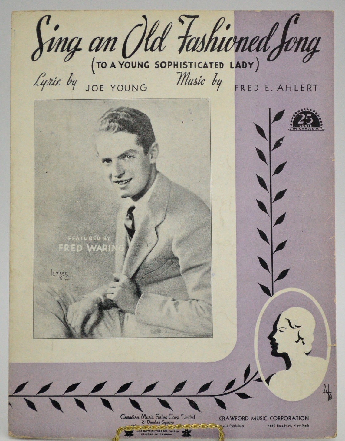 1935 Sheet Music for sing an Old Fashioned Song Etsy