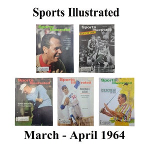 Sports Illustrated Magazines 1964 Mar-Apr, Golf Masters, College Basketball, UCLA Bruins, Duke, Los Angeles Dodgers, Baseball, Jack Nicklaus
