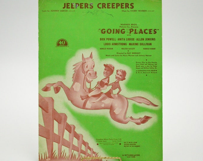 1938 Sheet Music for jeepers Creepers From Warner Etsy