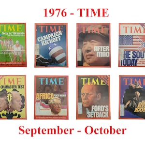 タイム誌の選択 – 1976 年 9 月～10 月、テニス、アメリカ政治、中国、南部、ジミー カーター、ジェラルド フォード、アフリカ、キングコング映画