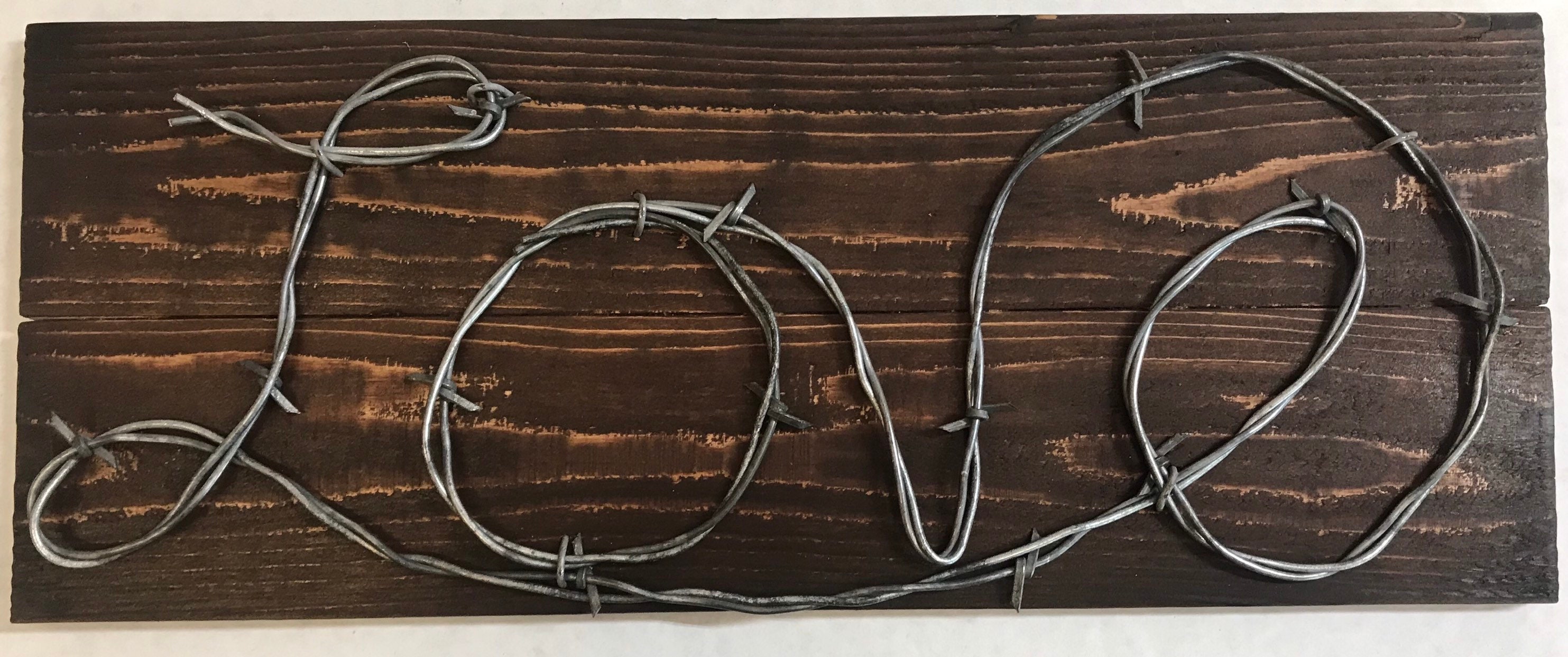 Rustic Barbed Wire Love Etsy
