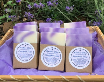 All Natural Lavender Soap Bar, Hand-Crafted By Master Soap Artisans, High Quality Ingredients, Thundercloud, Gentle, Pretty Swirly Design