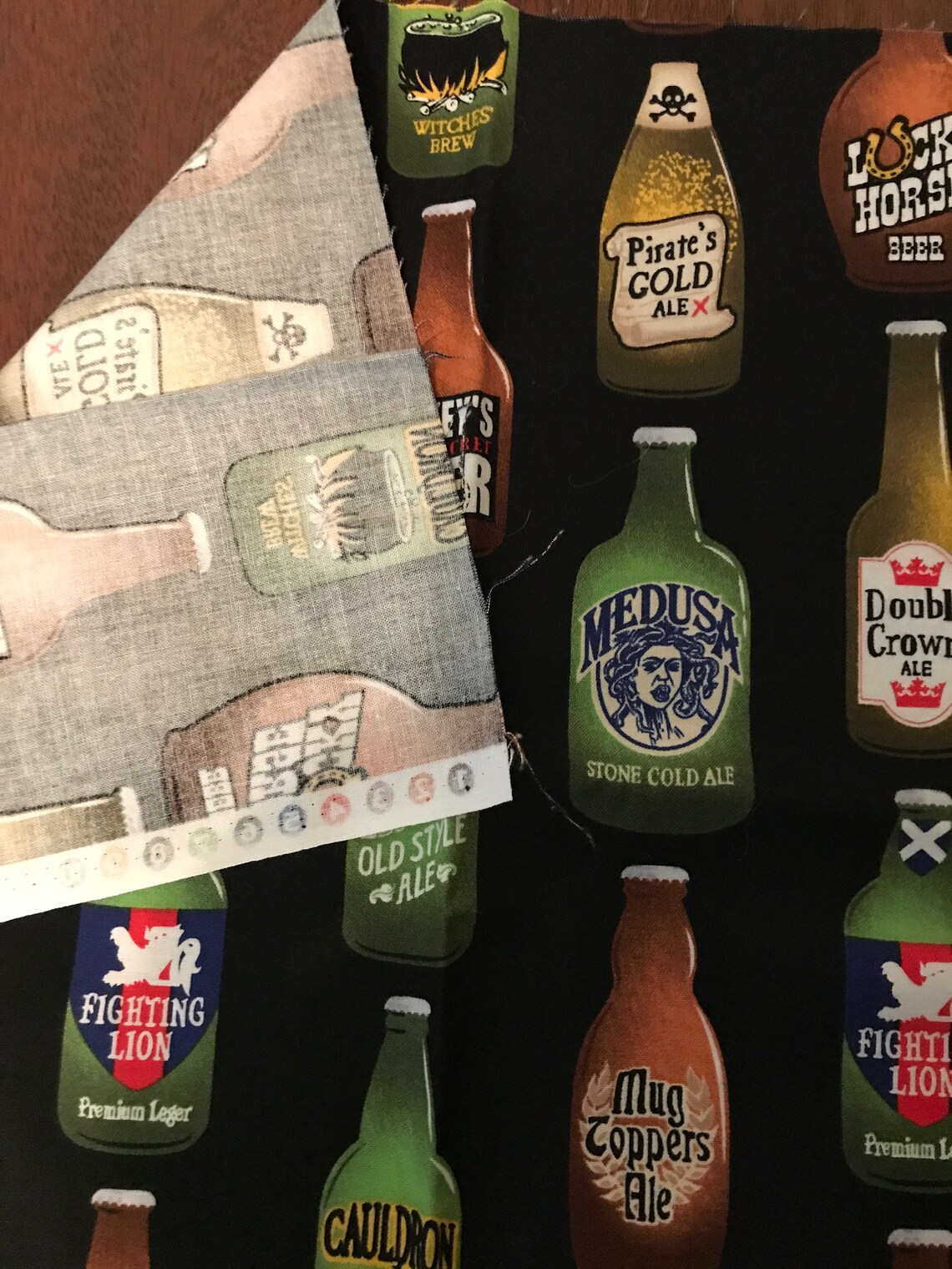 Beer Bottle Design Fabric by Michael Miller Cotton Quilting Etsy