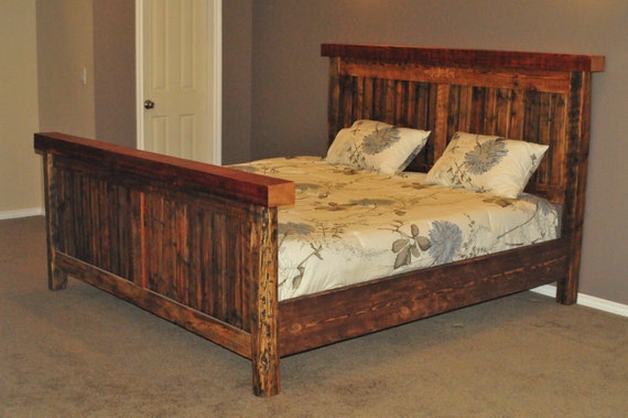 Barn wood 2024 king bed frame