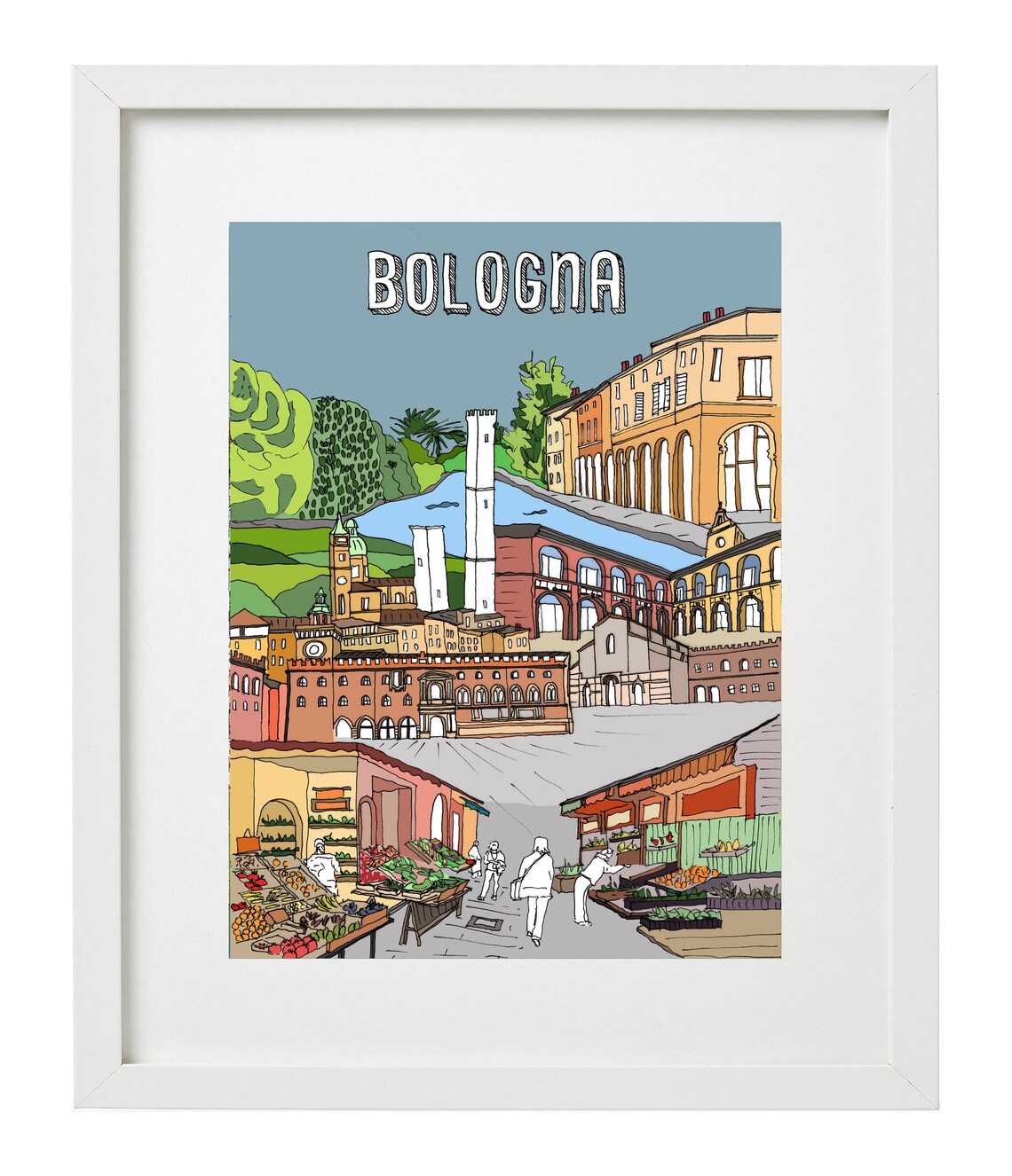 Bologna. Hand Drawn Illustration. Etsy UK