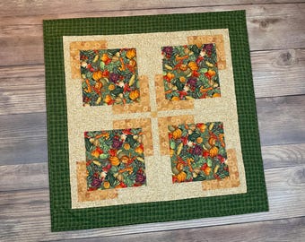 Quilted Vegetable Garden Table Topper, 32" square