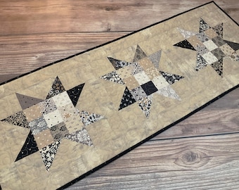 Quilted and Pieced 'Posh by Basic Grey' Table Runner, 44" x 16.5"