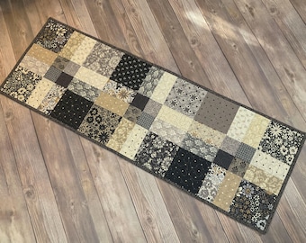 Quilted Broken Nine-Patch "Posh" Fabric Collection Table Runner, 38" x 13"