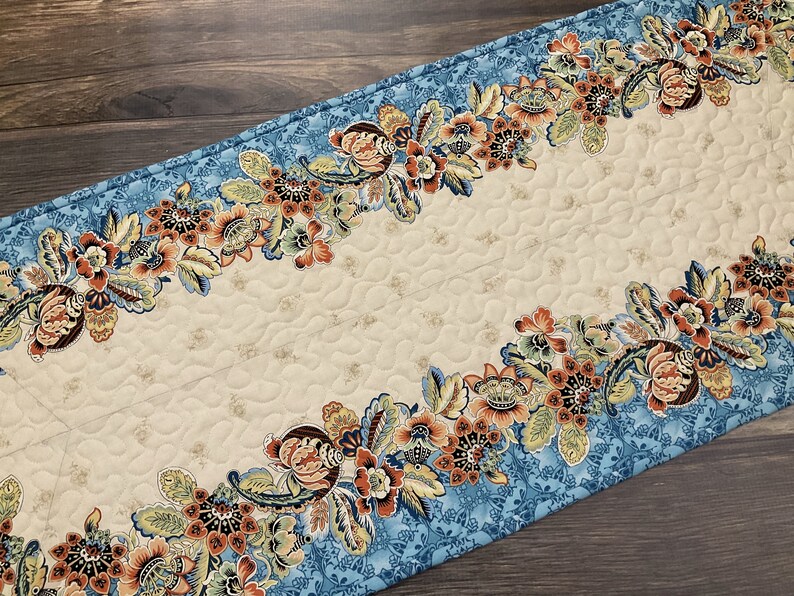 Quilted Border Print Table Runner 44 X 16 - Etsy