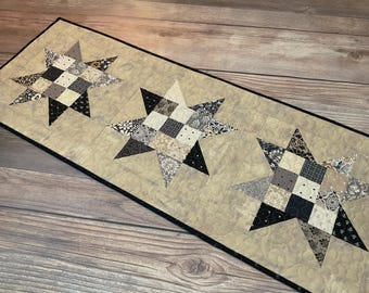 Quilted and Pieced 'Posh by Basic Grey' Table Runner, 44" x 16.5"