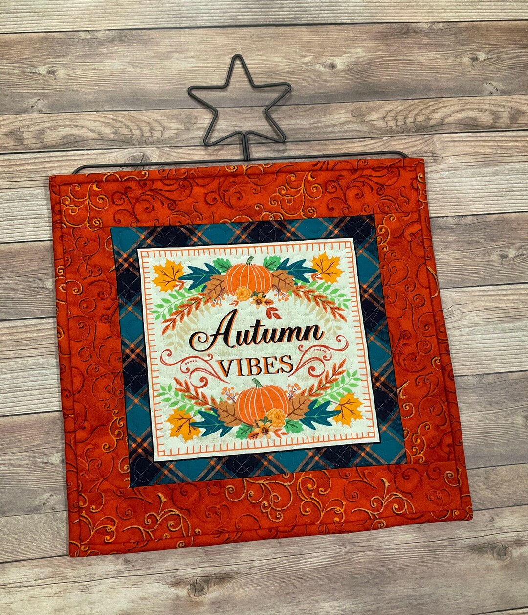 Small Bright Fall Wallhanging With Included Star Hanger,