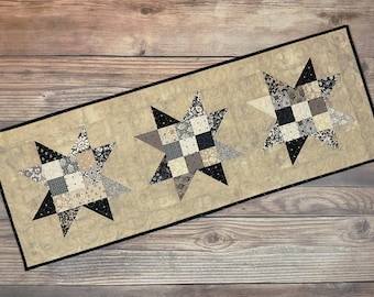 Quilted and Pieced 'Posh by Basic Grey' Table Runner, 44" x 16.5"