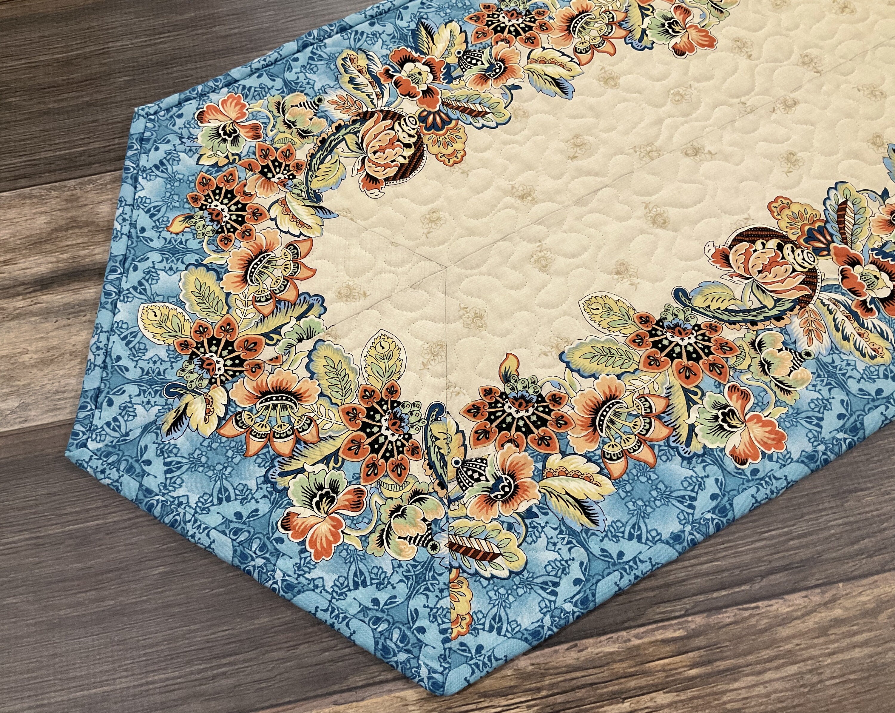 Quilted Border Print Table Runner, 44" X 16" - Etsy