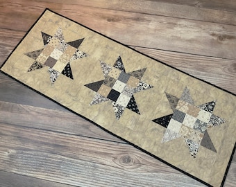 Quilted and Pieced 'Posh by Basic Grey' Table Runner, 44" x 16.5"