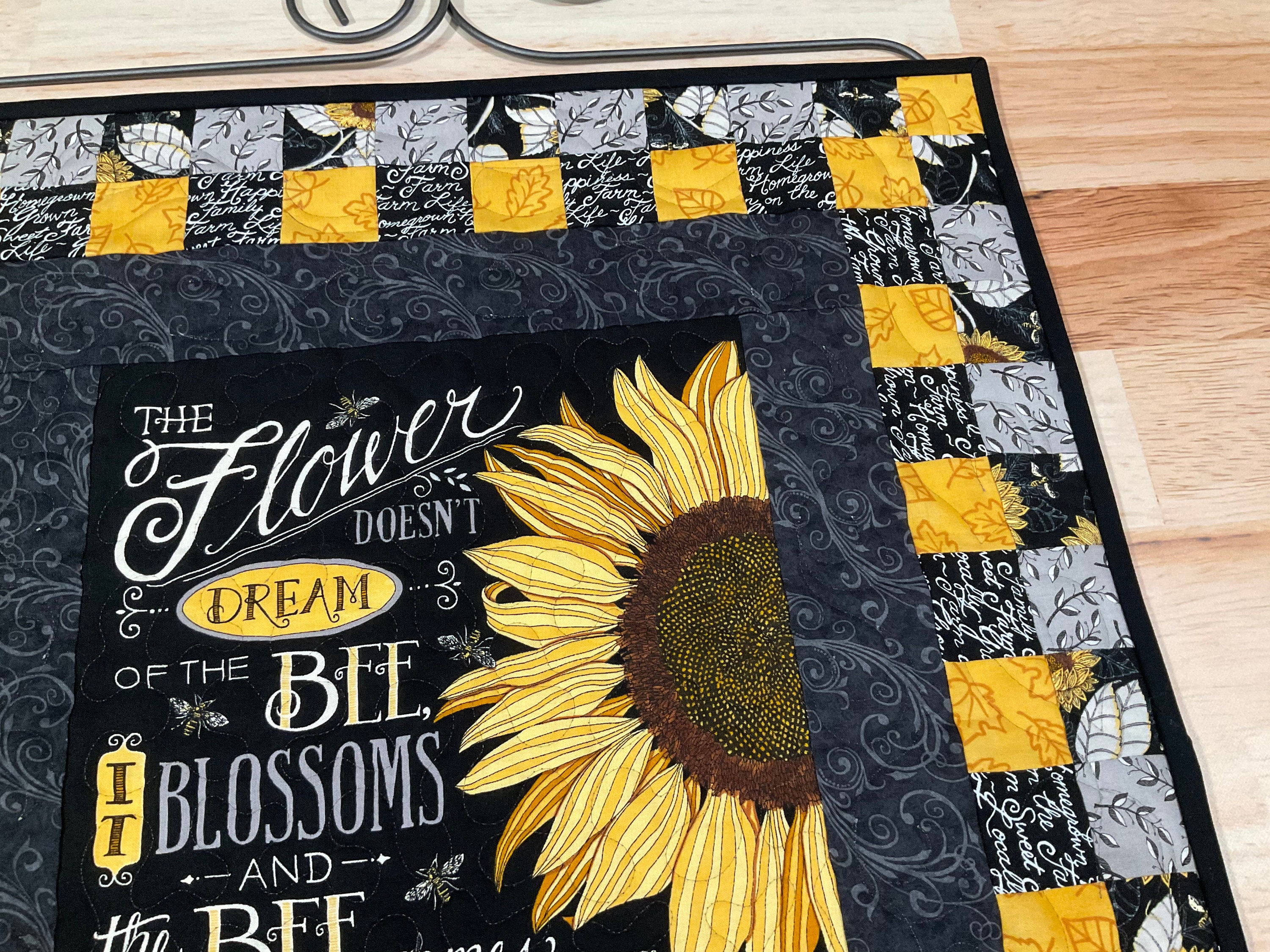 Sunflowers and Bees Heartfelt Affirmations Table Topper / | Etsy