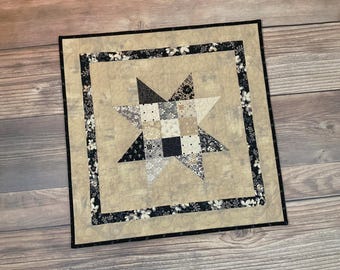 Quilted and Pieced 'Posh by Basic Grey' Table Topper / Wallhanging, 22" square