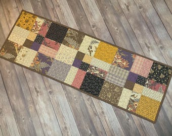 Quilted Broken Nine-Patch "Wild Orchid" Table Runner, 38" x 13"