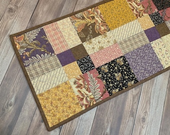 Quilted Broken Nine-Patch "Wild Orchid" Table Runner, 38" x 13"