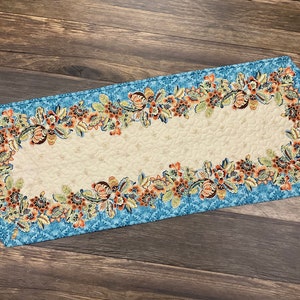 Quilted Border Print Table Runner, 44&quot; x 16&quot;
