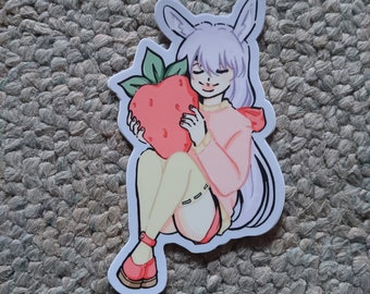Sticker Usa Bunny Personnage Original Fraise