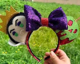 READY TO SHIP Evil Queen Disney Ears |  Snow White Evil Queen Ears | Disney ears | Handmade Disney Ears