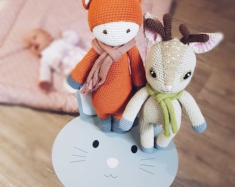 Großer Fuchs Kuscheltier Häkeltier Waldtiere  Amigurumi Geschenk 1. Geburtstag Taufe