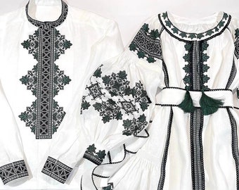 Embroidered Ukrainian Vyshyvanka Dress or Shirt, White Linen, Ethnic Clothing