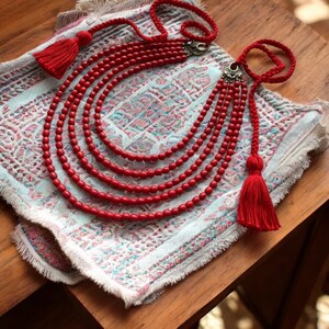 Red Necklace with Glass Beads in Ukrainian Tradition, Handmade Beaded Jewelry, Ukrainian Handmade Red Jewelry, Folk Art, Ideal Woman&#39;s Gift