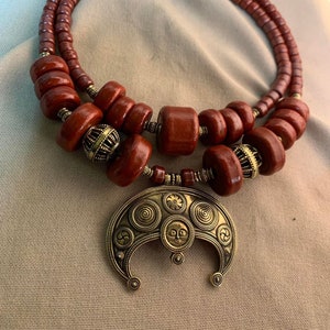 Handmade Red Ukrainian Lunnitsa Necklace Traditional Ethnic Jewelry Unique Gift Authentic Ukrainian Design Folk Art Necklace Accessory